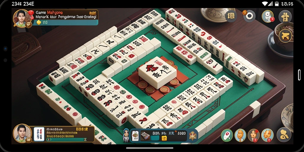 Screenshot gameplay 234E menampilkan tantangan Mahjong yang seru dan strategis.