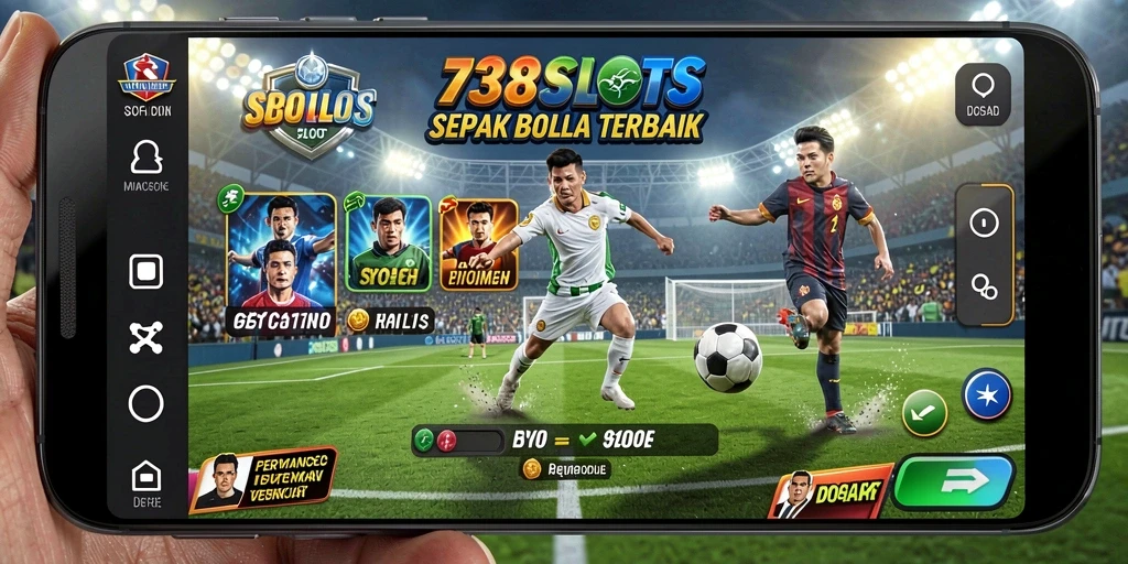 Gameplay seru di 738SLOTS dengan tema sepak bola yang menarik.