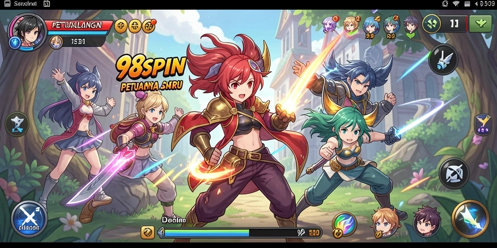 Tampilan menarik dari gameplay <strong>98SPIN</strong> yang menampilkan karakter anime.