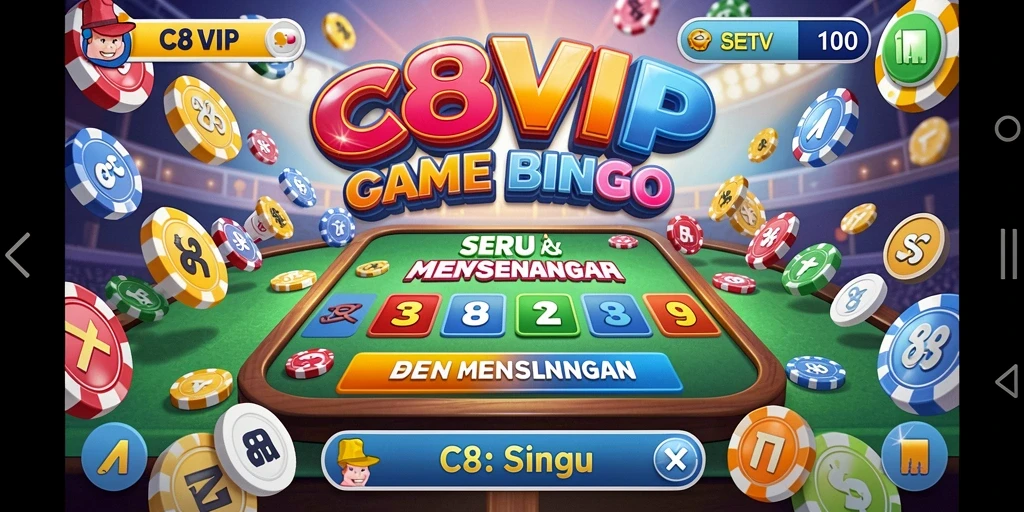 Tampilan seru dari gameplay Bingo di C8VIP.