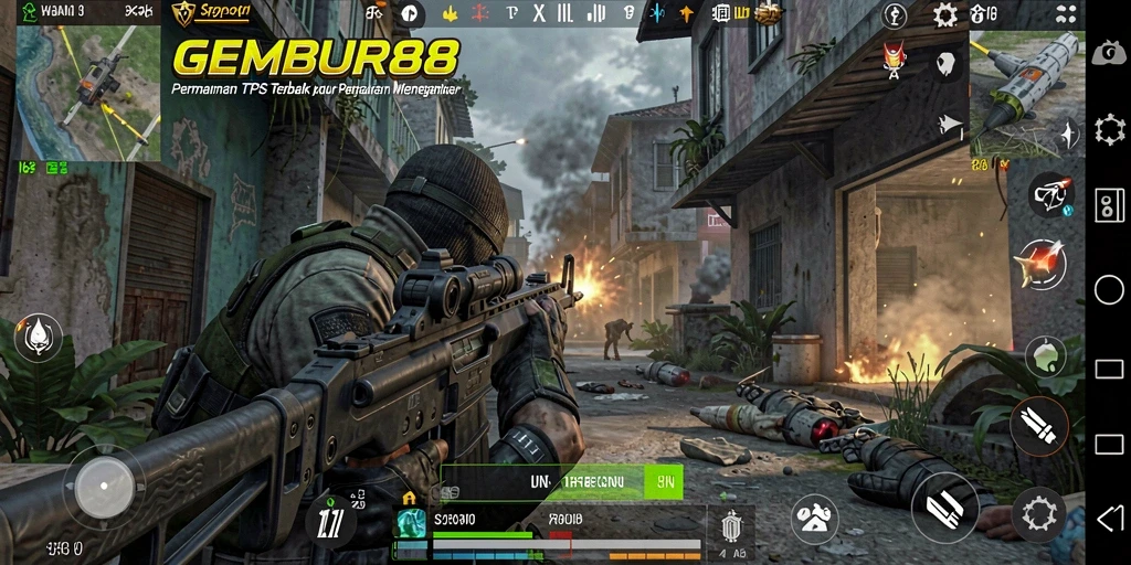 Screenshot gameplay <strong>GEMBUR88</strong> dengan aksi pertempuran yang mendebarkan.