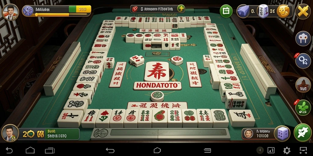 Screenshot HONDATOTO menampilkan gameplay seru Mahjong dengan grafis menarik.