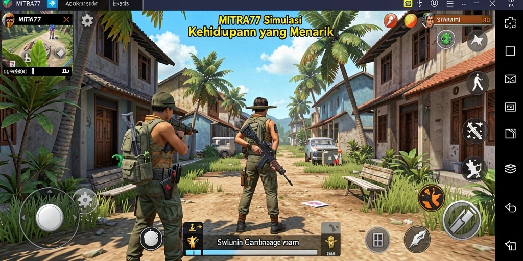 Tampilan gameplay MITRA77 yang menakjubkan dan interaktif.