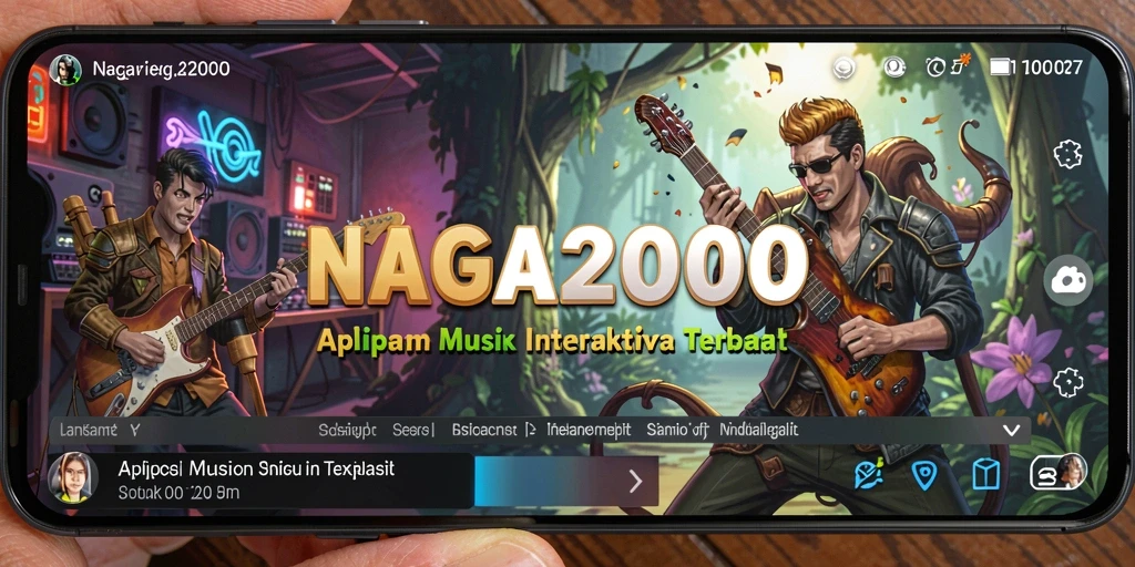 Tangkapan layar NAGA2000 menunjukkan gameplay musik yang seru dan interaktif.