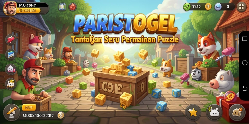 Screenshot gameplay PARISTOGEL dengan teka-teki menarik.