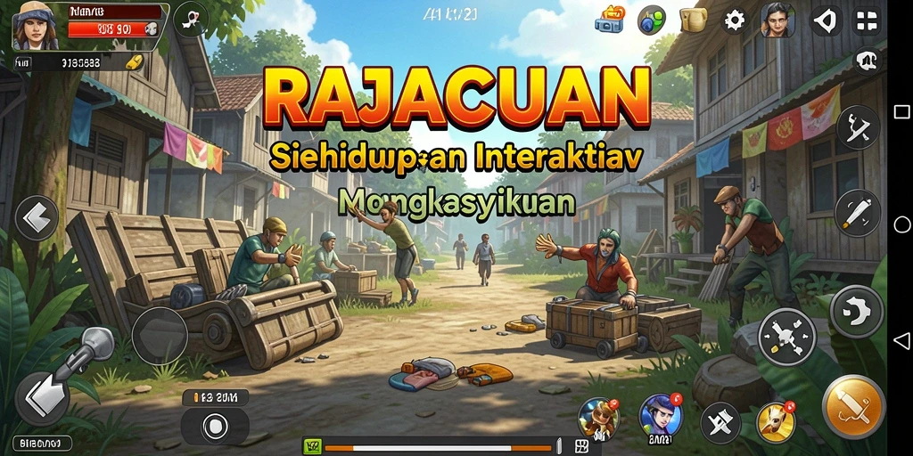 Tampilan gameplay RAJACUAN dengan interaksi karakter yang dinamis.