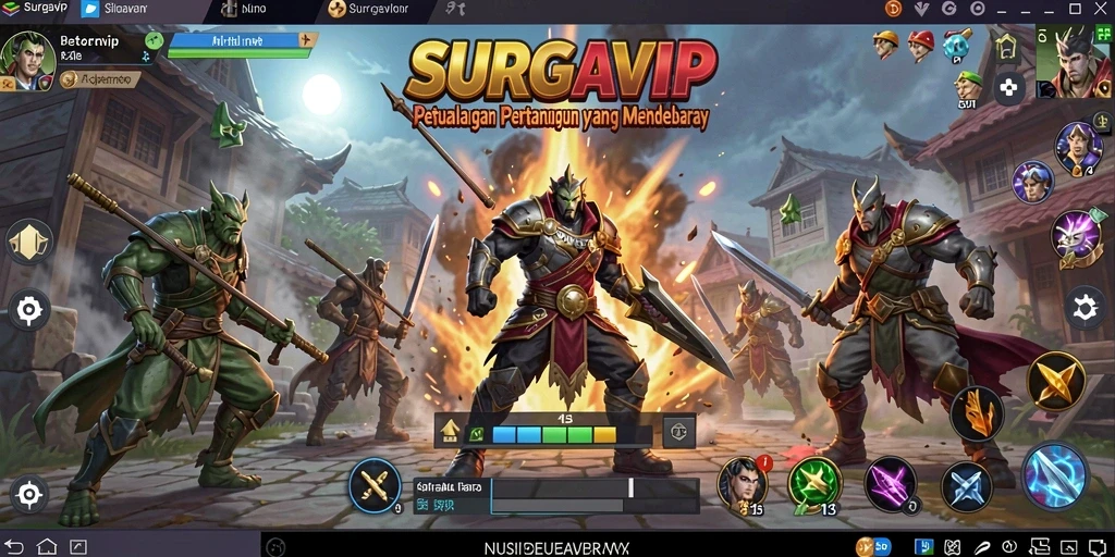 Tampilan gameplay SURGAVIP yang mendebarkan dalam pertarungan.
