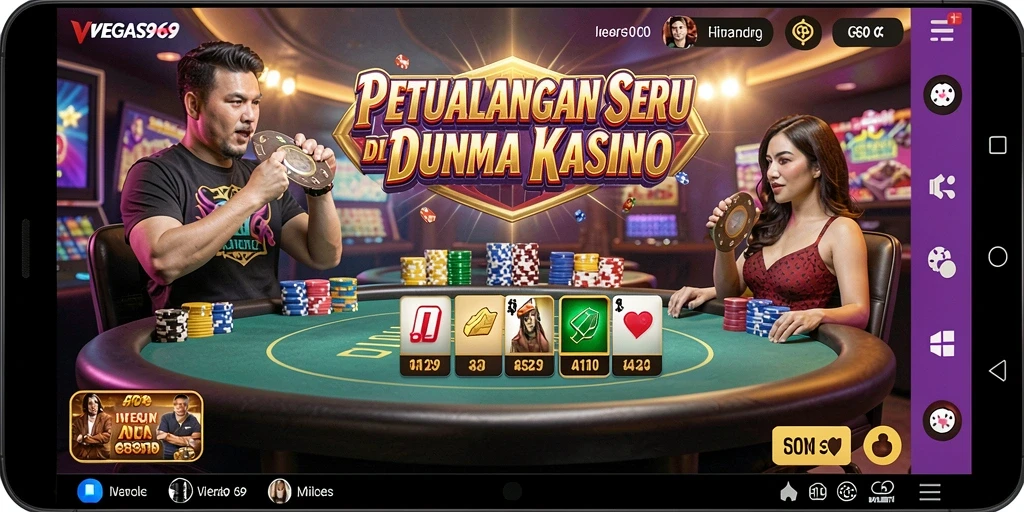 Tampilan gameplay petualangan di kasino yang seru dan menegangkan.